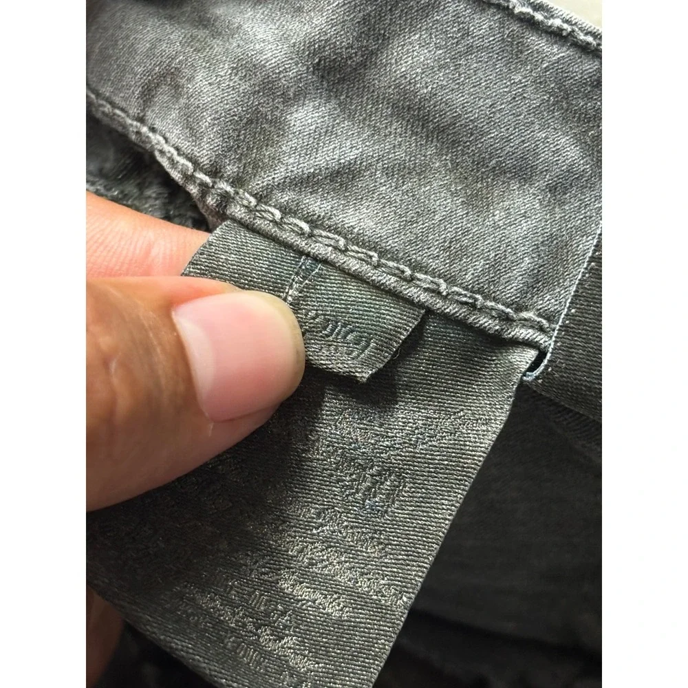 Robins Jean Mens Moto Biker Slim Pants Faded Olive Green Zipper Ribbed Knee 29